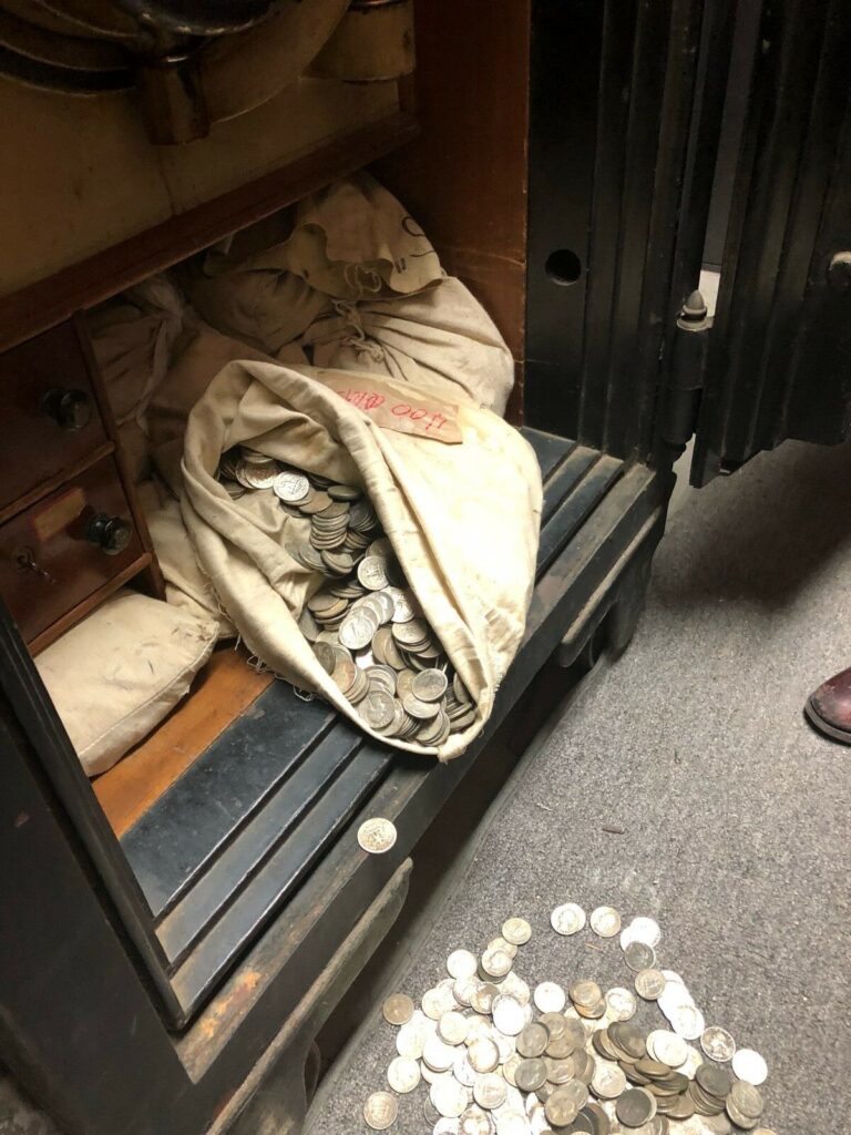 coins in safe