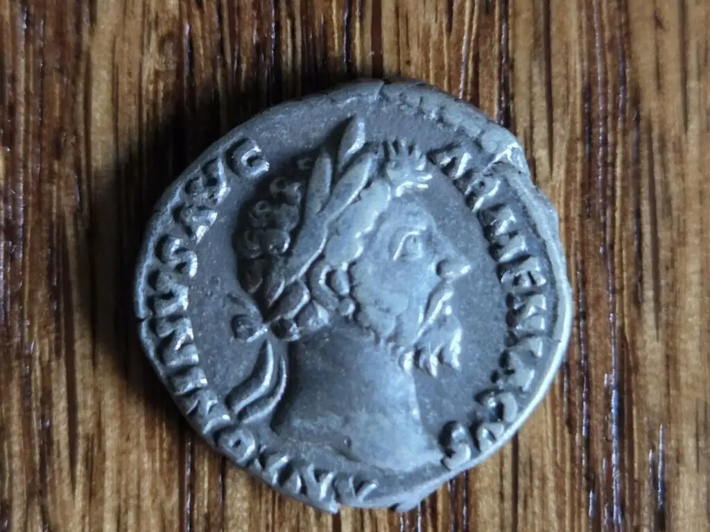 Ancient Roman silver coin, obverse, Jacksonville estate find