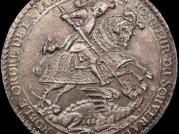 Silver medal, Order of the Garter, St. George and dragon