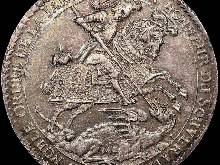 Silver medal, Order of the Garter, St. George and dragon