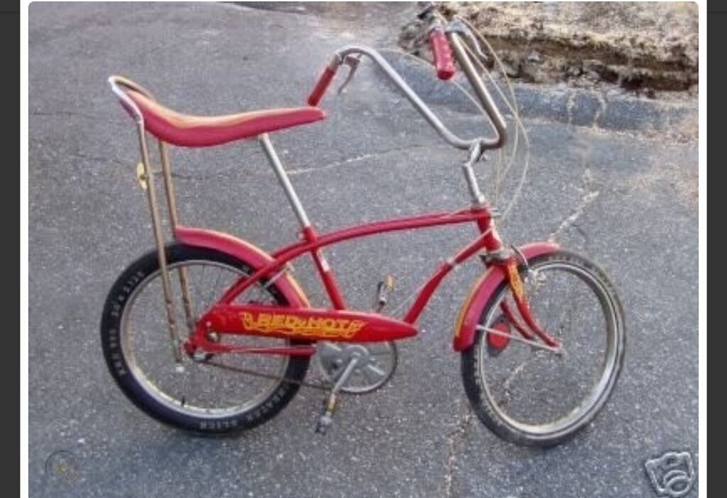 Vintage red Sting-Ray style bicycle